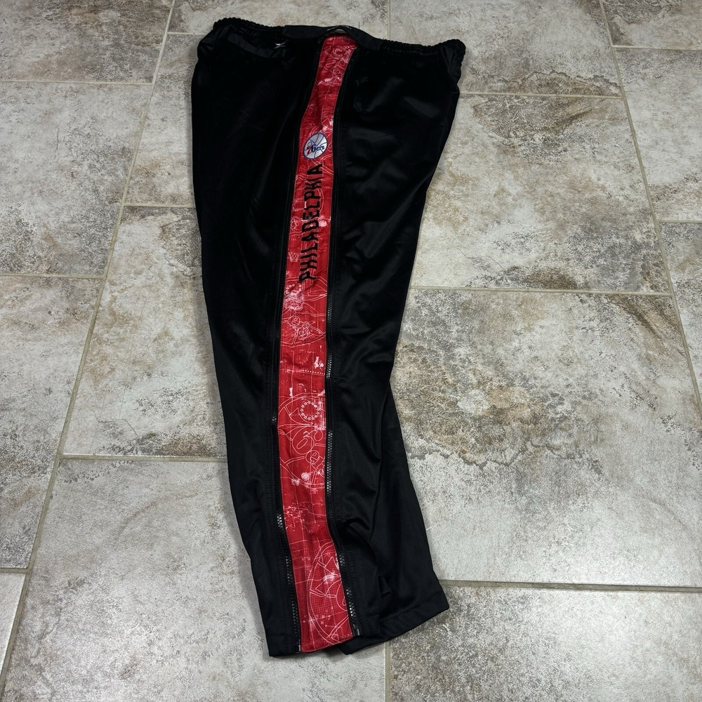 Zipway NBA Men's 2XLT Philadelphia 76ers Full Side Zip Athletic Pants Black